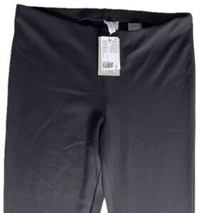 NWT H&M Women Flare Leg  Leggings Pants Black Pull On Stretch Size L